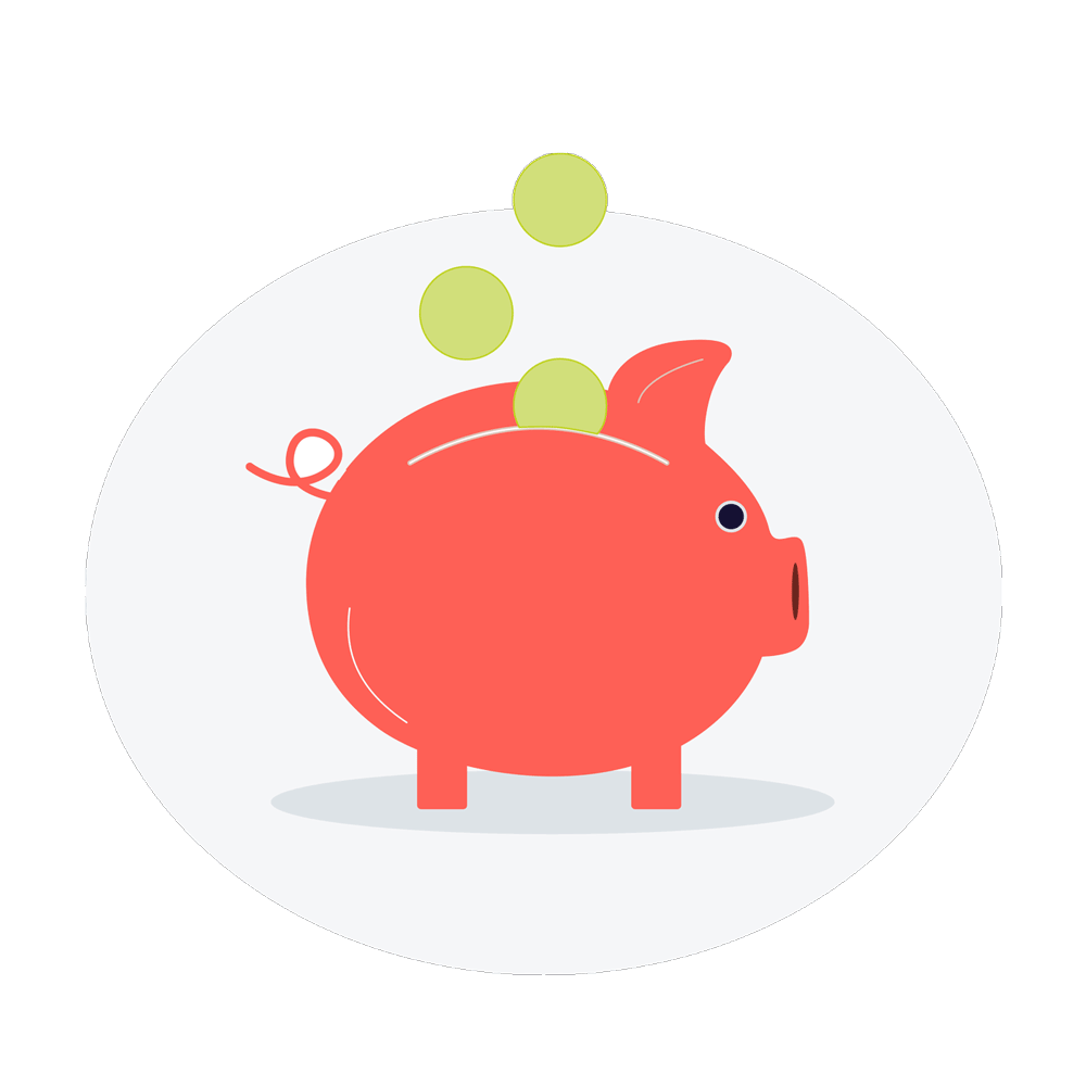 animation de cochon tirelire qui reçoit des pièces sur izidore